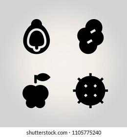 Fruits icon set. trim, shrub, juicy and path illustration vector icons for web and design