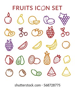 Fruits icon set. Vector