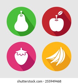Fruits icon set. Vector EPS10.