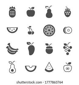 fruits icon set vector illustration flat design