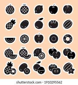 fruits icon set. vector illustration. silhouette icon.