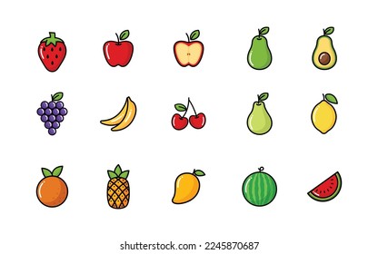 Fruits icon set vector illustration