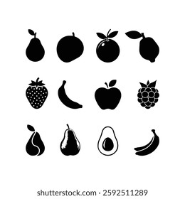 Fruits Icon Set Vector Illustration