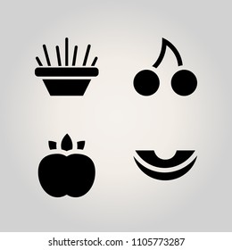 Fruits icon set. whole, blooming, blossom and colorful illustration vector icons for web and design