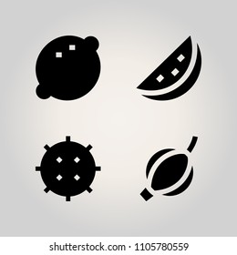 Fruits icon set. yellow, half, delicious and berry illustration vector icons for web and design