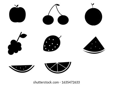 fruits icon set.fruits vector ilustration eps 10