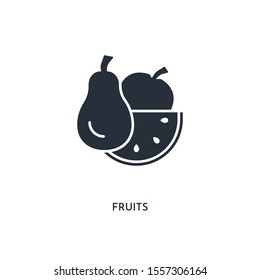 fruits icon. simple element illustration. isolated trendy filled fruits icon on white background. can be used for web, mobile, ui.