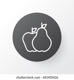 Fruits Icon Symbol. Premium Quality Isolated Pear With Apple Element In Trendy Style.