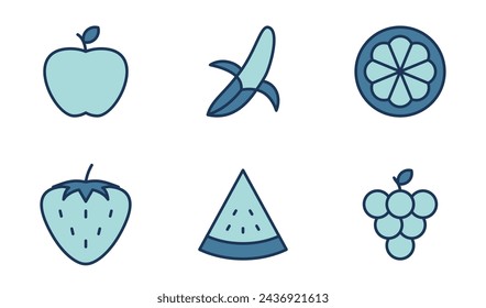 Fruits icon symbol vector template collection