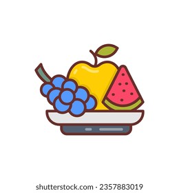 Fruits icon in vector. Illustration