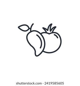 Fruits icon. vector.Editable stroke.linear style sign for use web design,logo.Symbol illustration.