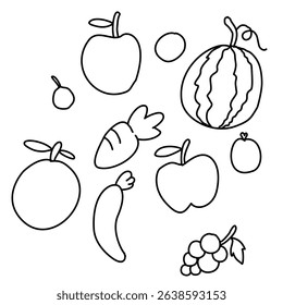 Fruits icon and vegetarian icon 