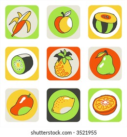 Fruits icons 1 - others of same series : http://www.shutterstock.com/lightboxes.mhtml?lightbox_id=499006