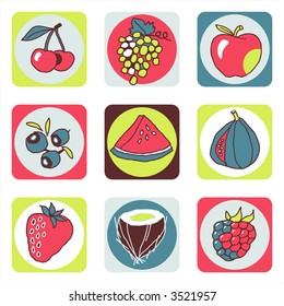 Fruits icons 2 - others of same series : http://www.shutterstock.com/lightboxes.mhtml?lightbox_id=499006