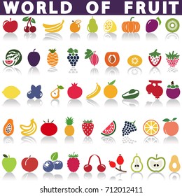 Fruits icons for art or web.