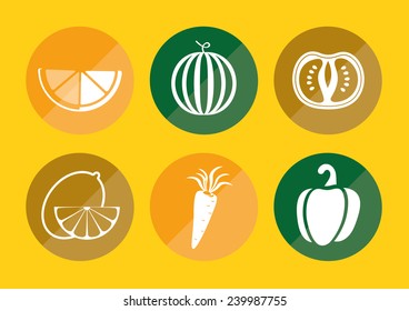 fruits icons, colorful fruit icon, fruit vector