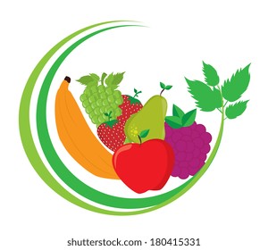 fruits icons design over white background. vector illustration