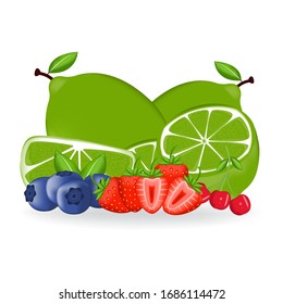 Fruits icons detailed photo realistic vector set