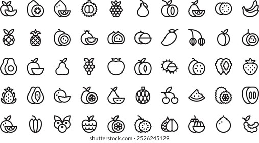 Iconos de frutas Colección de iconos vectoriales de alta calidad con trazo editable. Ideal para Profesional y Proyectos Creativos.