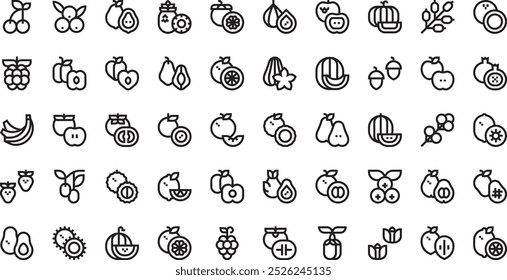 Fruits icons . High-Quality Vector Icons Collection with Editable Stroke. Ideal for Professional and Creative Projects.