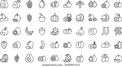 Fruits icons . High-Quality Vector Icons Collection with Editable Stroke. Ideal for Professional and Creative Projects.