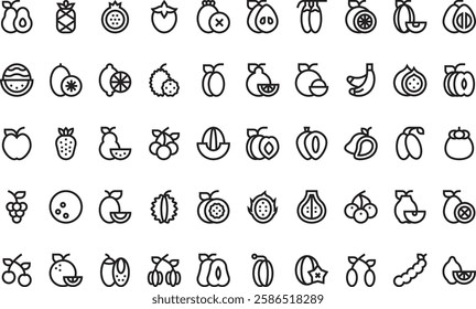 Fruits icons High-Quality Vector Icons Collection with Editable Stroke. Ideal for Professional and Creative Projects.