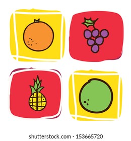 fruits icons over white background vector illustration