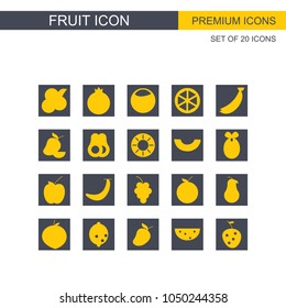 Fruits icons set 