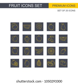 Fruits icons set 