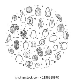 Fruits icons set