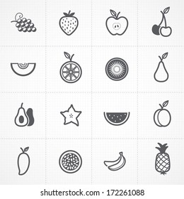 Fruits icons set