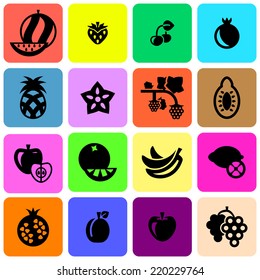 Fruits icons set 