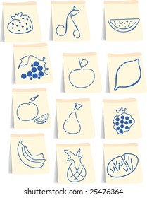 fruits icons set