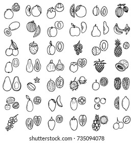 Fruits icons set