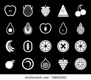 fruits icons set