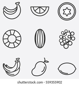 Fruits icons set of colour, Illustration EPS10
