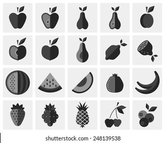 Fruits icons set. Vector illustration