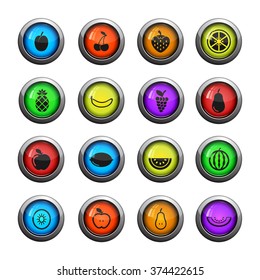 Fruits icons set for web sites and user interface