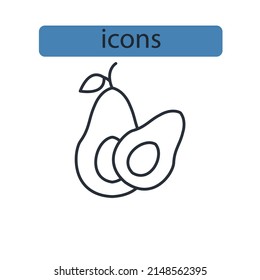 Fruits icons  symbol vector elements for infographic web