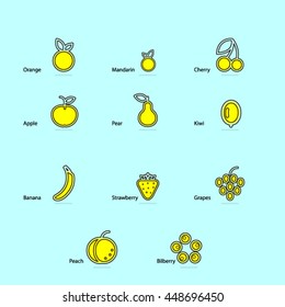 Fruits icons. Vector