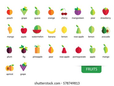 fruits icons vector