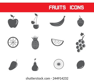 Fruits Icons Vector Illustration