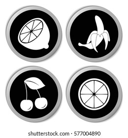 Fruits icons - vector stickers  set