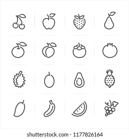 Fruits icons with White Background 