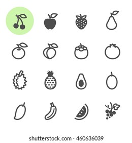 Fruits icons with White Background 