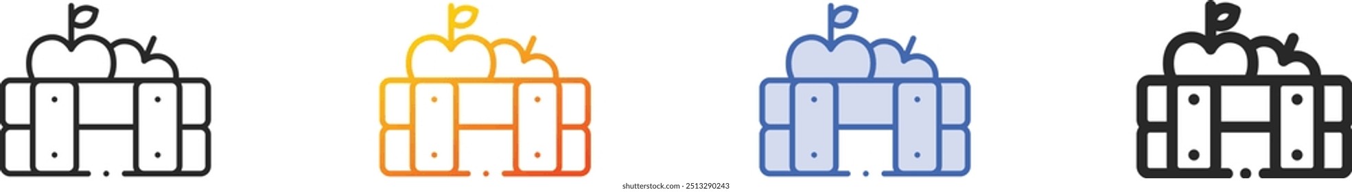 fruits icon.Thin Linear, Gradient, Blue Stroke and bold Style Design Isolated On White Background
