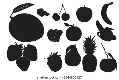fruits illustration vector design silhouettes 