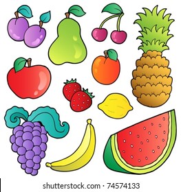 Fruits images collection - vector illustration.