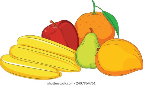 Fruits isolated on white background