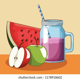 Fruits and juice